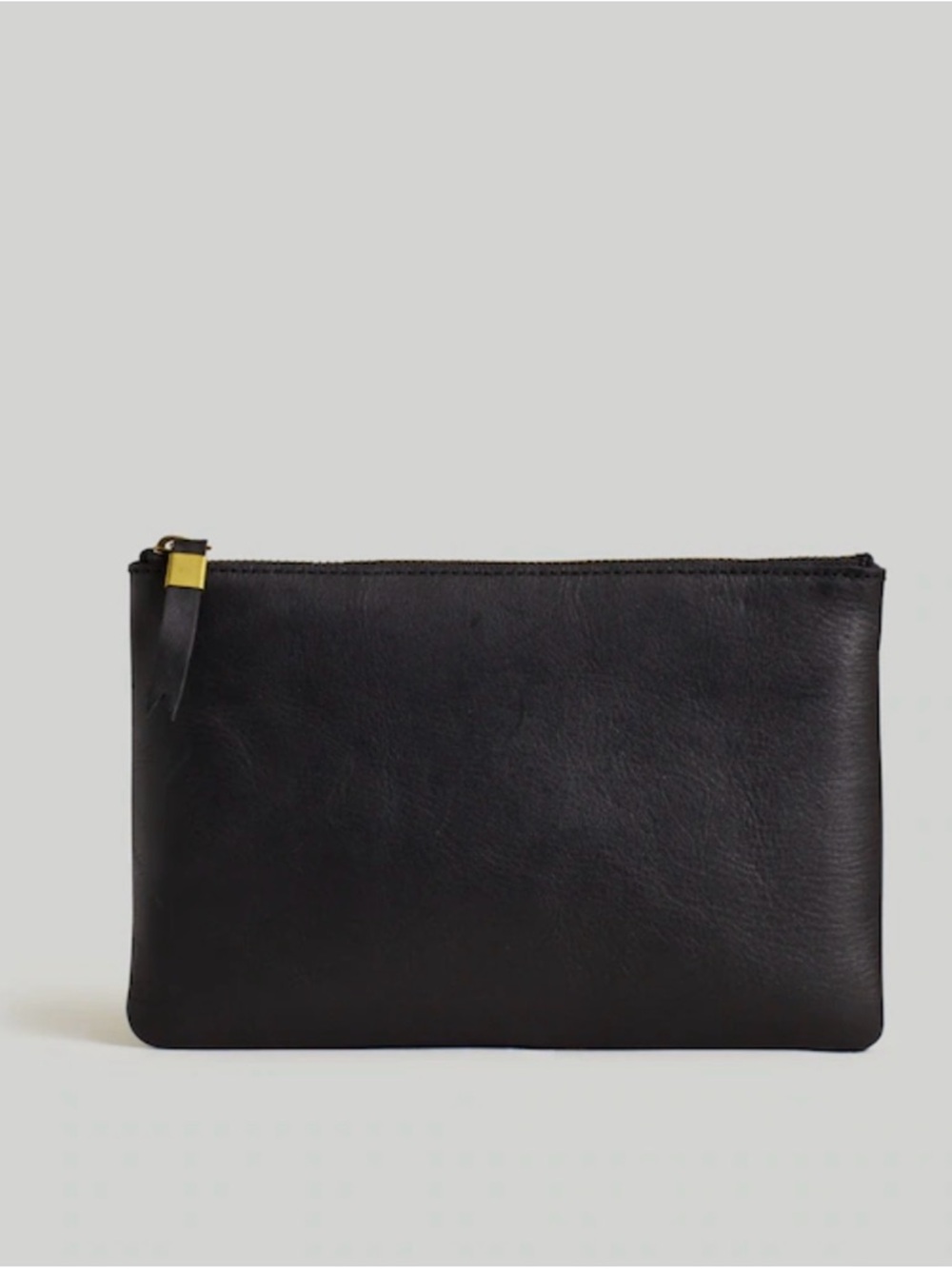 Madewell Black Leather Zip Clutch